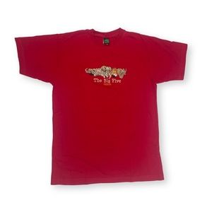 The Big Five Vintage Kenya T shirt Embroidered Graphic of African Animals